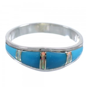 Sterling Silver Southwestern Turquoise Opal Ring Size 6-1/4 RX57346