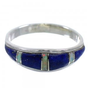 Lapis And Opal Authentic Sterling Silver Ring Size 8-1/4 RX59207