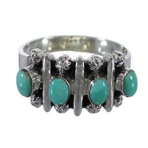 Turquoise And Genuine Sterling Silver Ring Size 6 RX60630