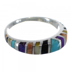 Multicolor Southwestern Authentic Sterling Silver Ring Size 6-1/4 YX76246