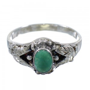 Genuine Sterling Silver And Turquoise Ring Size 6-3/4 RX59567