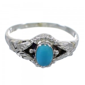 Sterling Silver Southwest Turquoise Ring Size 7-1/4 RX58776