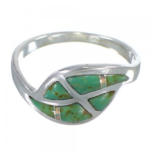 Turquoise And Opal Inlay Silver Southwest Jewelry Ring Size 8-1/2 AX82926