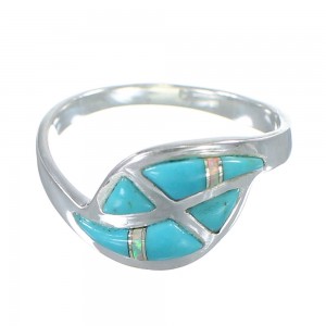 Opal Turquoise Inlay And Silver Southwestern Ring Size 4-3/4 AX83005