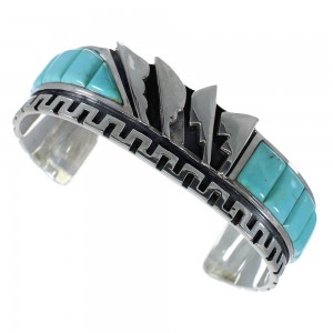 Genuine Sterling Silver And Turquoise Cuff Bracelet Jewelry VX60966