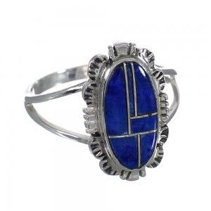 Lapis And Authentic Sterling Silver Ring Size 5-3/4 VX61103