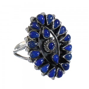 Southwest Authentic Sterling Silver Lapis Jewelry Ring Size 6-1/2 VX61159