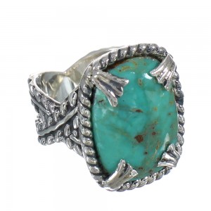 Southwestern Silver Turquoise Jewelry Ring Size 6-3/4 QX80470