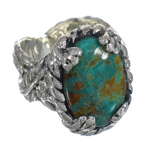 Southwestern Turquoise And Genuine Sterling Silver Ring Size 5-1/4 WX80741