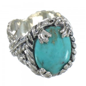 Genuine Sterling Silver And Turquoise Ring Size 6-1/2 RX62024