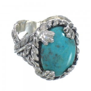 Authentic Sterling Silver And Turquoise Ring Size 5 RX62048