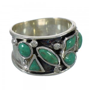 Southwestern Jewelry Turquoise Silver Ring Size 6-3/4 AX92741