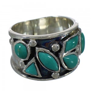 Southwestern Jewelry Turquoise Genuine Sterling Silver Ring Size 4-3/4 AX92745