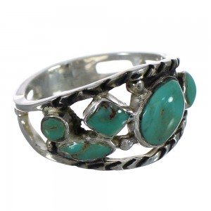 Silver Turquoise Southwestern Jewelry Ring Size 7 YX92930
