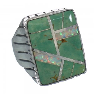 Opal Turquoise Sterling Silver Southwest Ring Size 8-1/2 YX82474