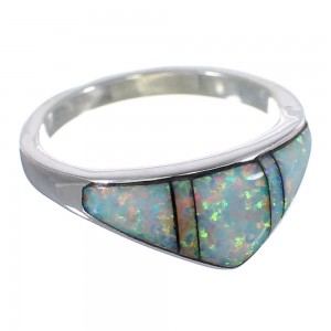 Genuine Sterling Silver Opal Southwest Ring Size 6-3/4 EX50568