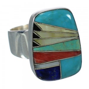 Silver Multicolor Southwest Ring Size 5-1/4 YX74937