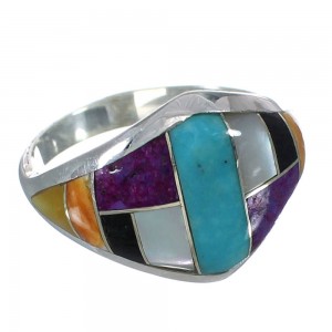 Sterling Silver Southwest Multicolor Ring Size 6-1/4 YX74985