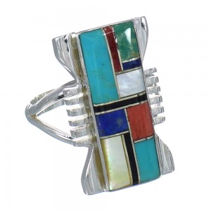 Multicolor Sterling Silver Southwest Jewelry Ring Size 6-3/4 YX75072