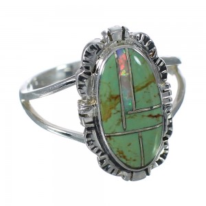 Southwest Sterling Silver Turquoise Opal Ring Size 6-1/4 WX70365