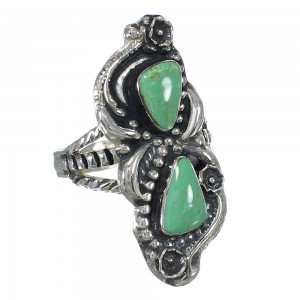 Genuine Sterling Silver And Turquoise Southwest Ring Size 7-1/4 RX62867