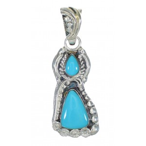 Sterling Silver Turquoise Southwest Flower Pendant MX63095