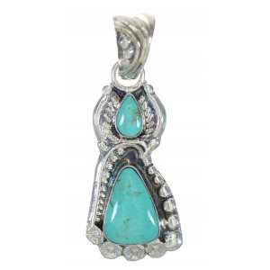 Authentic Sterling Silver Turquoise Flower Pendant MX63098