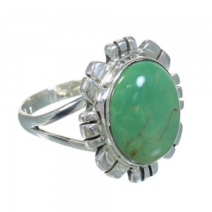 Silver And Turquoise Ring Size 7-3/4 VX64133