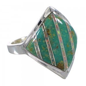 Authentic Sterling Silver Southwest Turquoise Opal Ring Size 4-3/4 QX82454