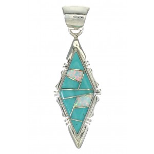Sterling Silver Southwest Opal And Turquoise Pendant MX63875