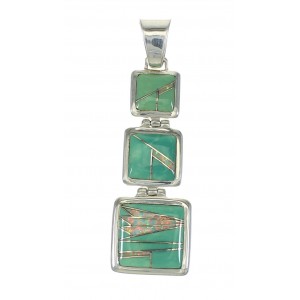 Genuine Sterling Silver Opal Turquoise Inlay Pendant MX63924