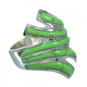 Genuine Sterling Silver And Gaspeite Inlay Ring Size 5-3/4 RX63714