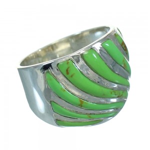 Gaspeite Inlay Southwest Sterling Silver Ring Size 4-3/4 RX63756