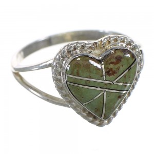 Southwestern Turquoise And Silver Heart Ring Size 5-1/2 YX80246