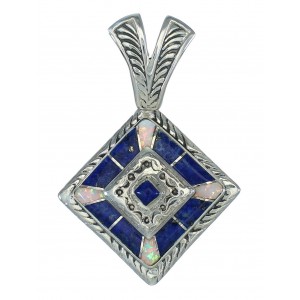 Opal Lapis Inlay Sterling Silver Pendant MX64029