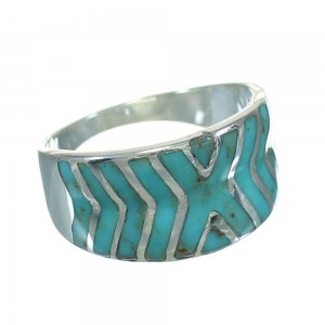 Sterling Silver And Turquoise Southwestern Ring Size 7-1/2 YX79217