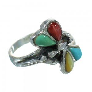Genuine Sterling Silver Multicolor Dragonfly Ring Size 7 AX79312