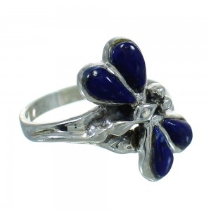 Sterling Silver Lapis Southwestern Dragonfly Ring Size 7-1/2 AX79329