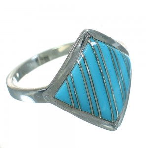 Silver Turquoise Southwestern Ring Size 8-1/2 YX69813