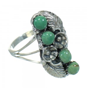 Turquoise Sterling Silver Southwest Flower Ring Size 8-1/4 YX81008