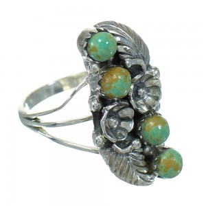 Turquoise And Silver Southwest Flower Ring Size 8 YX81012
