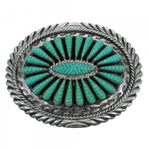 Southwest Turquoise Authentic Sterling Silver Belt Buckle VX64737