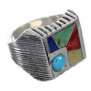 Silver Multicolor Southwestern Ring Size 6-1/2 YX75843
