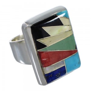 Multicolor Silver Southwestern Ring Size 5-1/2 YX77499