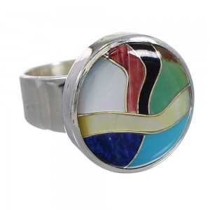 Sterling Silver Multicolor Southwestern Ring Size 5 YX77515