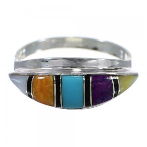 Multicolor Authentic Sterling Silver Southwest Ring Size 8-1/4 QX78122