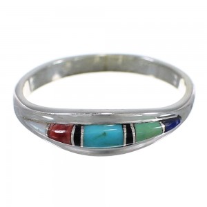 Multicolor Southwest And Sterling Silver Ring Size 8-1/4 QX78147