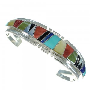 Southwestern Sterling Silver Multicolor Cuff Bracelet AX78118