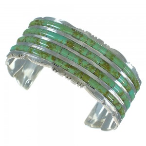 Turquoise Inlay Sterling Silver Cuff Bracelet AX77973
