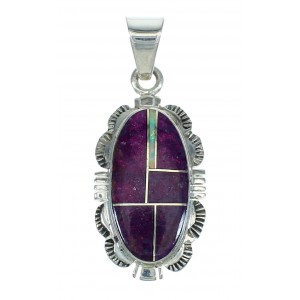 Southwest Sterling Silver Magenta Turquoise And Opal Pendant VX65485